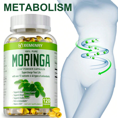 Moringa Capsules 1000mg -Weight Loss, Green Superfood, Metabolism Health Support - 120pcs