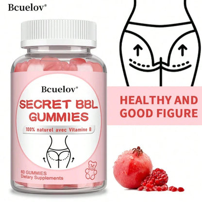 Secret BBL Gummies - With Vitamin B12 And Folate - Enhanced Curves - For A Fuller Figure - 60 Gummies