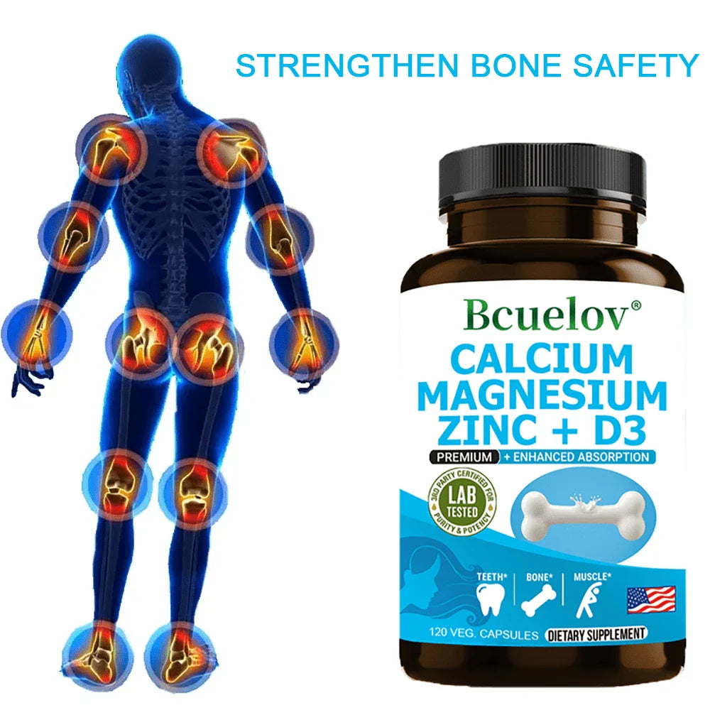 120 Capsules - With Calcium, Magnesium & Zinc, Support Energy Levels