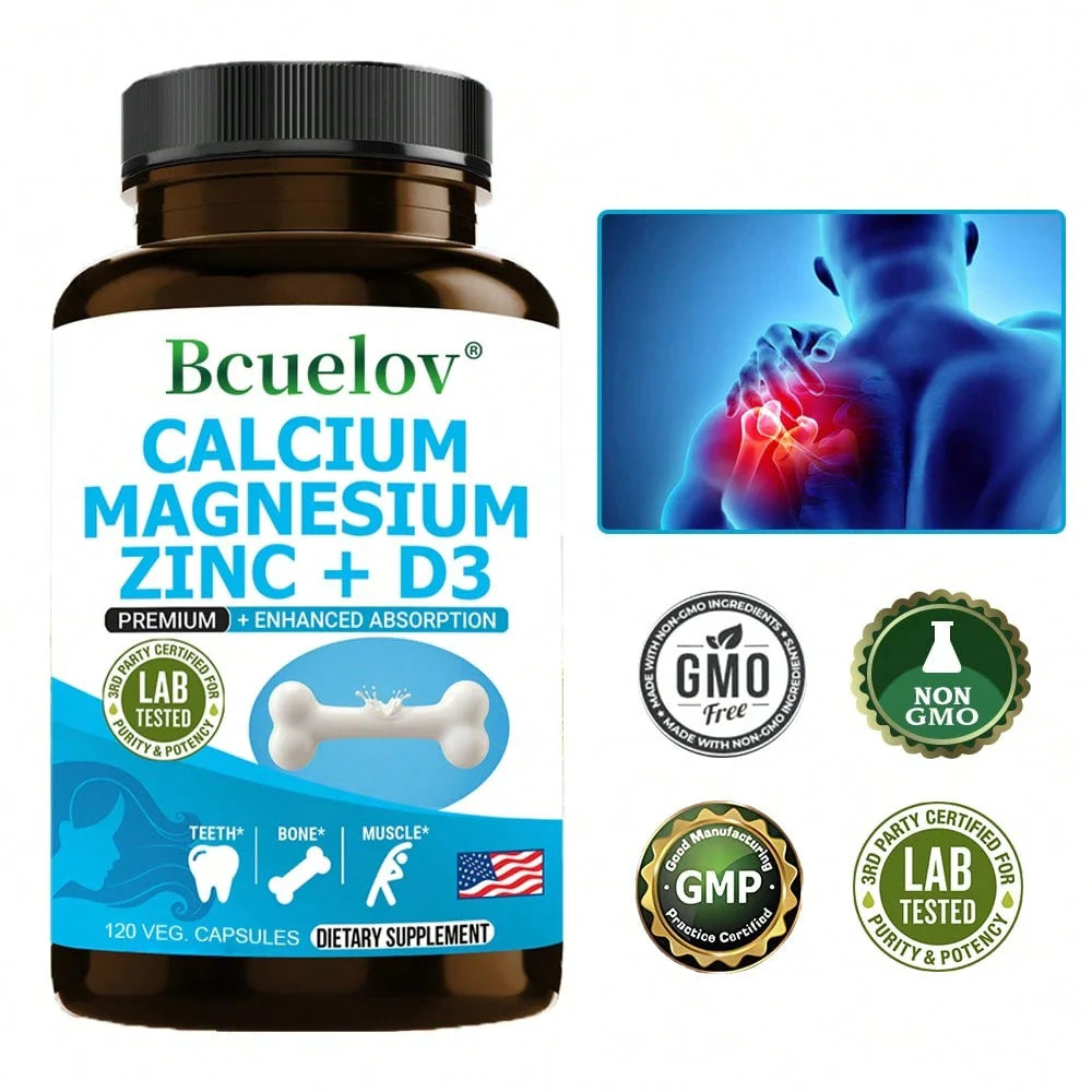 120 Capsules - With Calcium, Magnesium & Zinc, Support Energy Levels