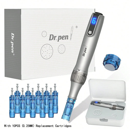 Dr.Pen M8S Pen - Mcro Pen For Body - Care Tool Kit With 10PCS (0.25MM) Replacement Cartridges