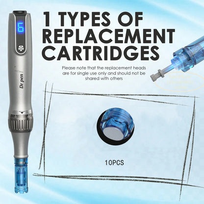 Dr.Pen M8S Pen - Mcro Pen For Body - Care Tool Kit With 10PCS (0.25MM) Replacement Cartridges