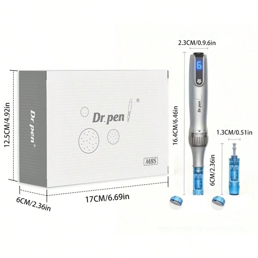 Dr.Pen M8S Pen - Mcro Pen For Body - Care Tool Kit With 10PCS (0.25MM) Replacement Cartridges