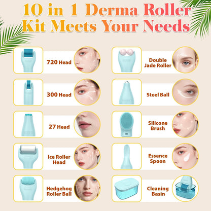 Dr.pen 3-In-1/5-In-1 Titanium Microneedle Derma Roller Set With Disinfection Slot/Protective Cover, Multiple Sizes For Face, Body And Beard, Microneedle Roller System, Minoxidil, Microneedle Therapy, Beauty, Skincare, Spa, Self-Care,