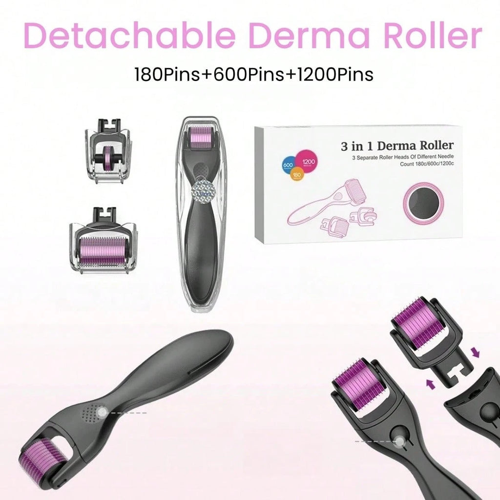 Dr.pen 3-In-1/5-In-1 Titanium Microneedle Derma Roller Set With Disinfection Slot/Protective Cover, Multiple Sizes For Face, Body And Beard, Microneedle Roller System, Minoxidil, Microneedle Therapy, Beauty, Skincare, Spa, Self-Care,